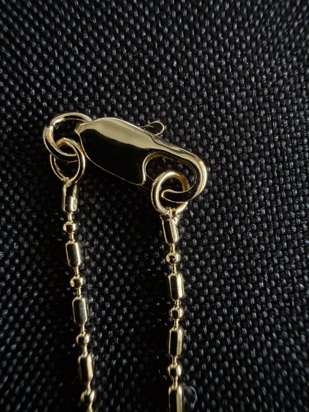 Gold-Tone Four-Petal Flower Pendant Necklace – Bead Bar Chain - Picture 5 of 6